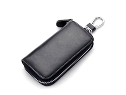 2026rebe-cartera De Cuero Premium Para Llaves De Coche Con 6 Ganchos Y Cremallera Cierre (negro)