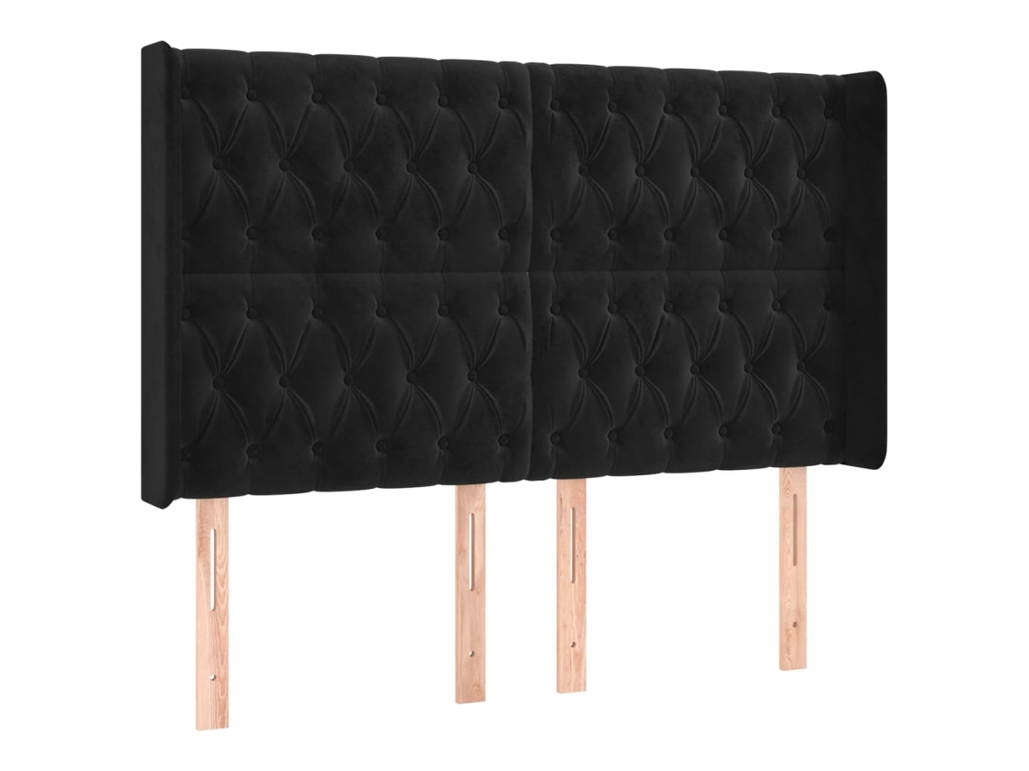 Cabecero VIDAXL Negro Terciopelo (163x16x128 cm )