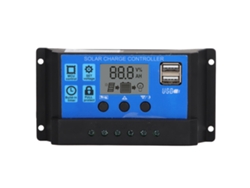 Controlador De Carga Solar Pwm 10a 12v 24v Reconocimiento Automático Con Pantalla Lcd