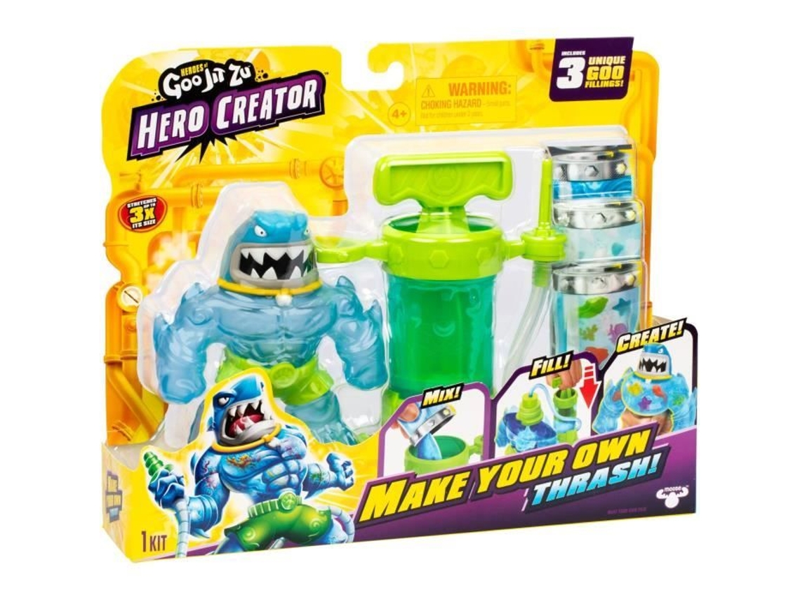 Figura de Thrash Hero Creator de 11 cm, kit de creación de texturas personalizadas de Heroes of Goo Jit Zu