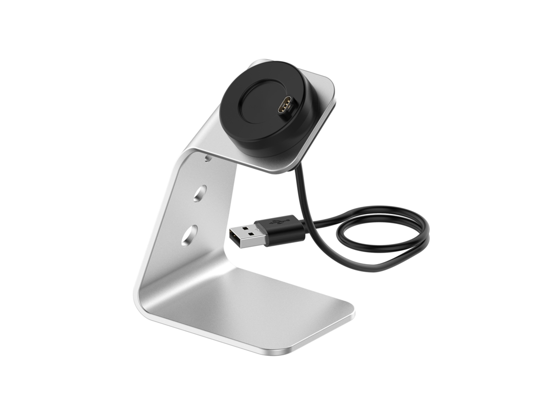 Cargador USB para Garmin Instinct Tide, aleación de aluminio plateado.