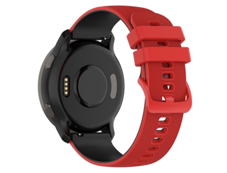 Correa de Silicona 22mm bicolor ajustable para Samsung Galaxy Watch3 45mm/Huawei Watch 3/Garmin Forerunner 255/Apex 46mm - rojo/negro