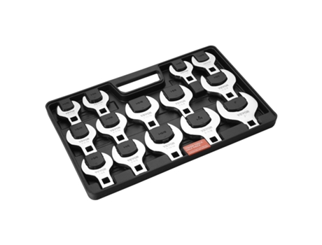VEVOR Juego de 14 llaves de pie de cuervo de 1/2 con acabado de herramientas PP, SAE 1-1/16-2 , material 40CR y espejo cromado