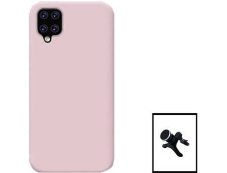 Carcasa + Soporte Samsung Galaxy A22 5G PHONECARE Silicona Liquida Rosa 8581