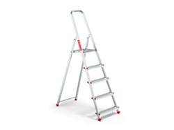 Escalera doméstica de aluminio con 5 peldaños, plegable, capacidad de 125 kg, Baulich