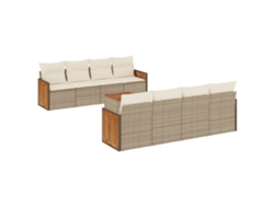 Maison Exclusive - Set De Sofás De Jardín 9 Pzas Con Cojines Ratán Sintético Beige
