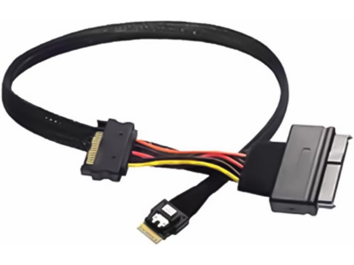 Cable Para Disco Duro Slimline Pcie Sff-8654 4i Macho Sff8639 U2u3 Para Compatibilidad Con Protocolos