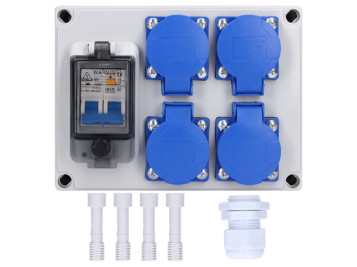 2026velora-tomacorriente Doble De Pared Para Exterior 200-250v Con Rcd 230v 40a 1p+n Caja De Enchufe