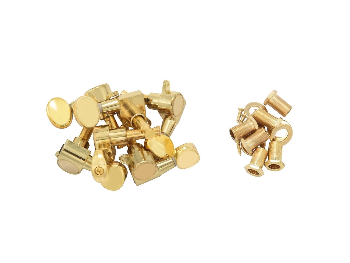 6 clavijas de afinación para guitarra, bloqueo 3l3r, botones de cuerda dorados