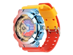 Reloj Infantil De Cuarzo Con Degradado, Ligero, Resistente Al Agua, Deportivo Y Preciso, Color Amarillo Y Rojo.