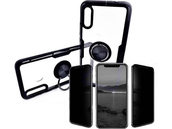 Kit Carcasa y Protector Privacy Honor 8X Clear Armor Negro