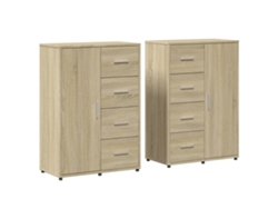 Aparador Conjunto de 2 Piezas Derivado Madera Roble Sonoma MAISON EXCLUSIVE (60x31x84 cm)