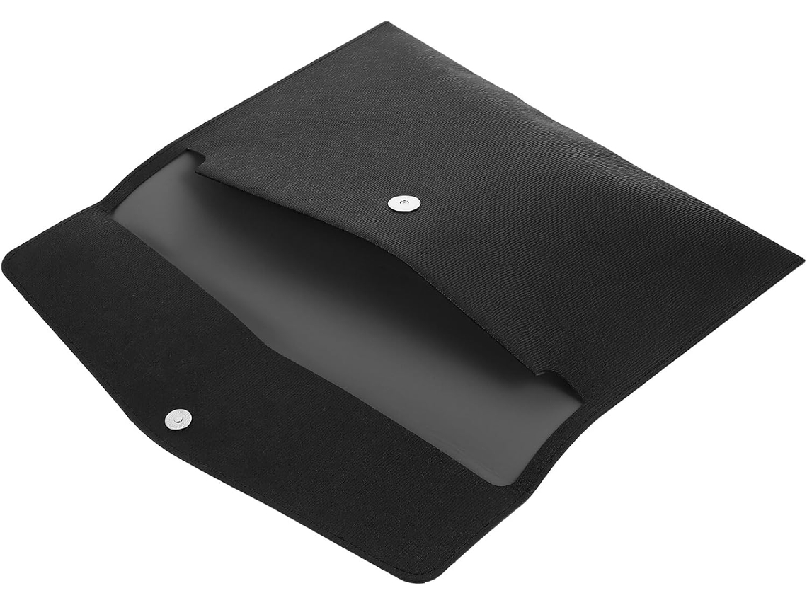 Carpeta de piel sintética negra, ligera y portátil, ideal para guardar facturas - Gokoco