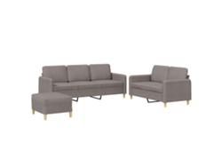 Maison Exclusive - Juego De Sofás Con Cojines 3 Piezas Tela Gris Taupe