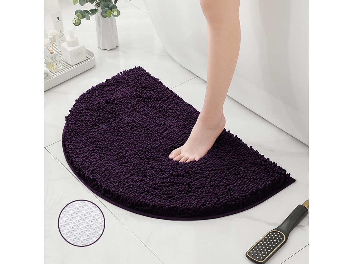 Alfombra de Baño LUUCOZK Antideslizantes Absorbentes Secado Rápido Decoración Baño Profundo Poliéster Morado (50x80cm)