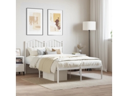 Estructura Cama Sin Colchón Con Cabecero Metal Blanco 120x200cm