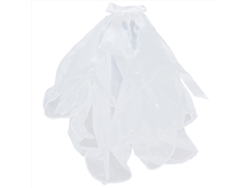 Velo Infantil Para Niñas Con Peineta Y Lazo De Pedrería Blanca - Accesorio De Boda - Atrezzo Para Fotos Ts-51313