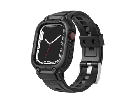 Correa de reloj de silicona Armor para Apple Watch Series 8 y 7 de 45 mm / SE 2 y 6 y SE y 5 y 4 de 44 mm / 3 y 2 y 1 de 42 mm (negro)