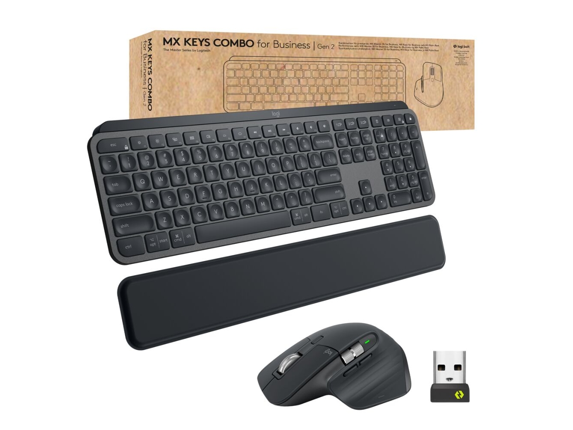 LOGITECH MX Keys combo for Business Gen 2 teclado Ratón incluido RF Wireless Bluetooth QWERTY Español Grafito