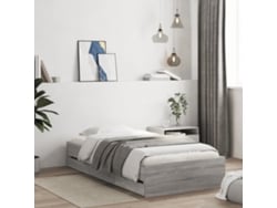 Cama Con Cajones Madera Ingeniería Gris Sonoma 100x200 Cm