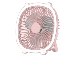 Mini Ventilador De Escritorio Recargable Usb Con Luz Nocturna (rosa) Gertiz