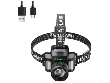 Linterna frontal recargable, 6 modos de luz y sensor de movimiento, linterna frontal ajustable e impermeable de 90 para adultos, camping, senderism...