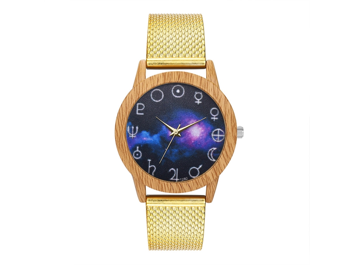 Reloj De Pulsera Zhoulianfa Para Hombre Y Mujer, Sencillo, De Cuarzo, Color Dorado.