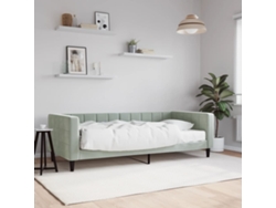 Sofá Cama Con Colchón Terciopelo Gris Claro 90x200 Cm