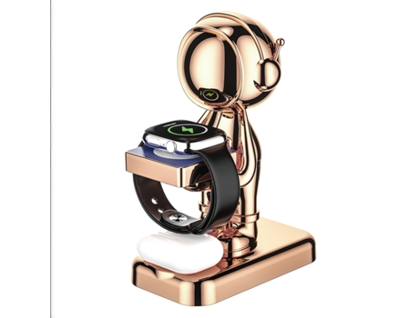 Para reloj + auricular inalámbrico Soporte de carga inalámbrico inteligente (dorado)