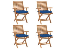 Sillas de jardín plegables de 4 piezas con cojines DKD Home Decor