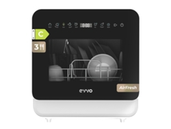 Mini Lavavajillas Evvo Mini D Trip 3 Encimera, 3 Servicios, 6 Programas, Panel Táctil, Depósito