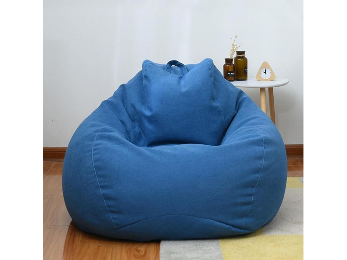 2026-fundas Para Sillones De Pelotas Extra Grandes 100% Nuevas Sin Relleno Tela Algodón Y Lino Lavable 3 Tamaños 100 * 120cm Azul