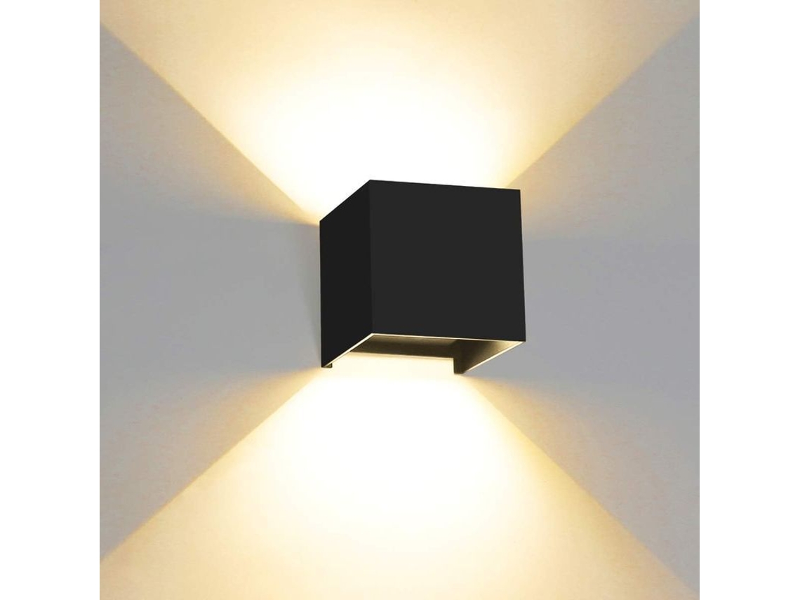 2026-lámpara De Pared Led 12w Ip65 Aluminio Ángulo Ajustable Interior Exterior Baño Salón Dormitorio Negro 3000k