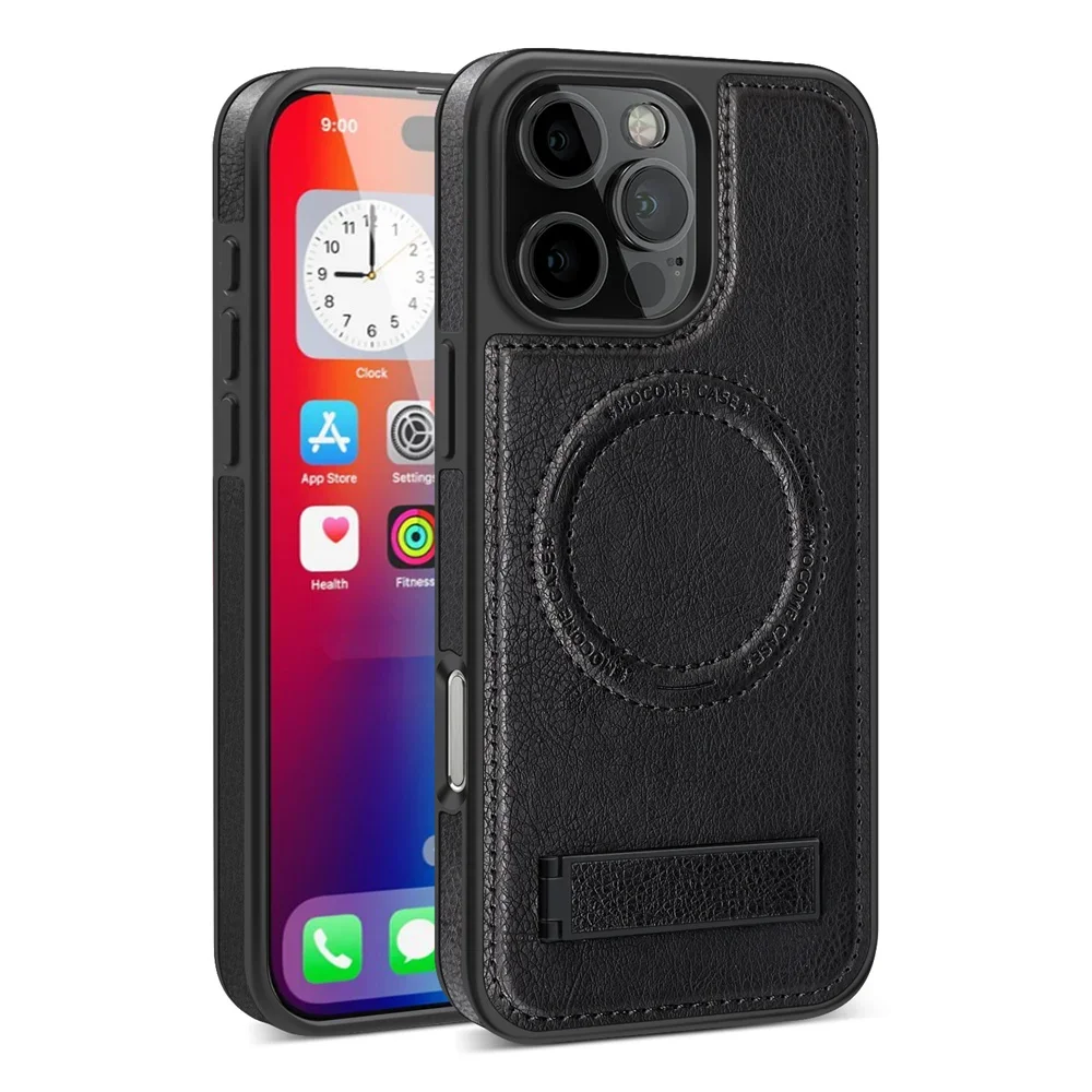 (iphone 12 Pro Max, Negro) Funda Magsafe Para Iphone, Con Soporte Y Fuerte Fijación Magnética.