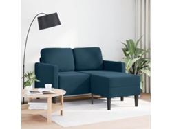 Sofá 2 Plazas | Sofá De Salón | Sofá De Descanso Con Chaise Longue En Forma L Azul 125 Cm