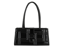 Bolso De Hombro De Mujer De Pu A Cuadros, Duradero Y Versátil, Ideal Para Citas, Viajes Y Moda - Negro