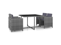 Juego de comedor de jardín DKD Home Decor de 13 piezas en mimbre sintético gris