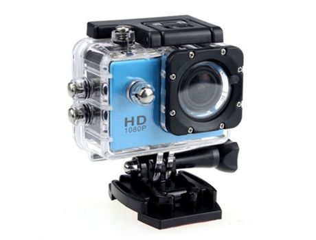 Action Cam SLOWMOOSE Impermeable 1080P-HD Lente Gran Angular Azul
