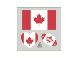 (Canadá) 50 tatuajes temporales con la bandera canadiense, pegatinas faciales de transferencia al agua.