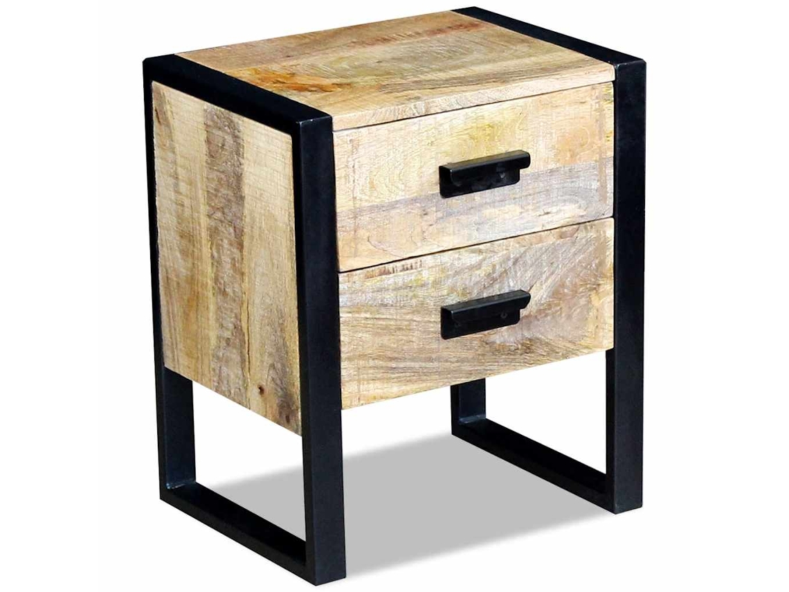 Maison Exclusive - Mesa Auxiliar Con 2 Cajones Madera Maciza De Mango 43x33x51 Cm