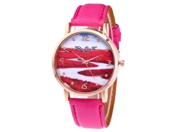 Reloj De Pulsera Zhoulianfa Para Estudiantes Con Correa De Pu Y Esfera Redonda (rosa Y Rojo)