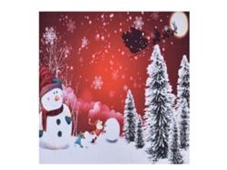 Tapiz navideño con árbol, Papá Noel y muñeco de nieve, 230 x 180 cm