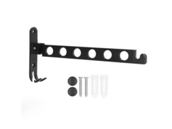 Percha plegable Neveance negra que ahorra espacio con 6 agujeros para secar la ropa, estructura plegable de 90°