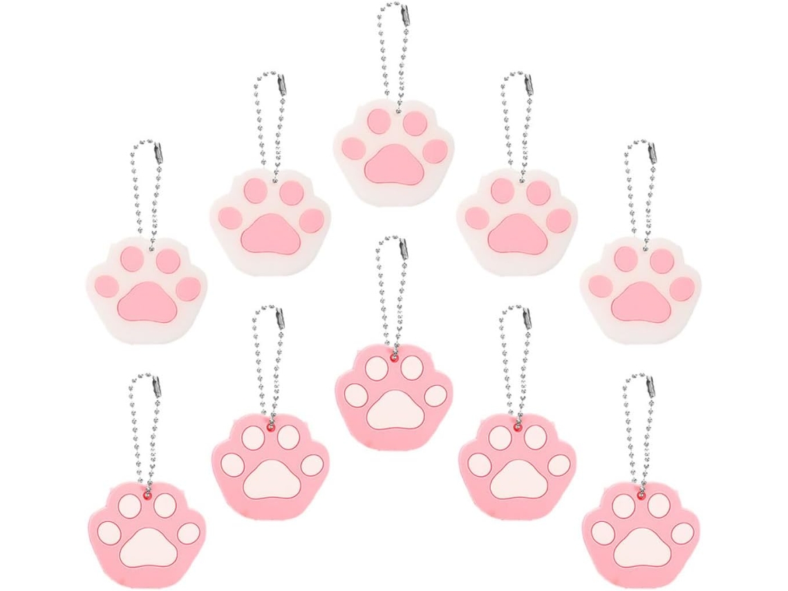 Estuches Para Llaves De Pvc Con Forma De Pata De Gato De Colores, Paquete De 10 Unidades, Para Identificación, Multiusos, Unisex.