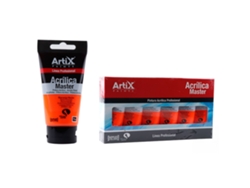 Pack de 6 Unidades de Pintura Acrílica Expert 75 ml Naranja Neón Dam