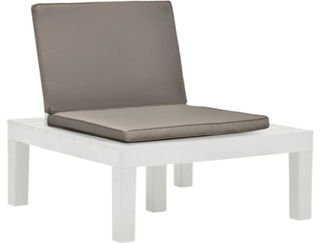 Tumbona de jardín VIDAXL Blanco Plástico (78x78x70 cm)