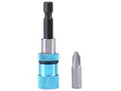Portabrocas magnético con mango hexagonal de 1/4 de pulgada y barra de extensión para taladro eléctrico y destornillador.