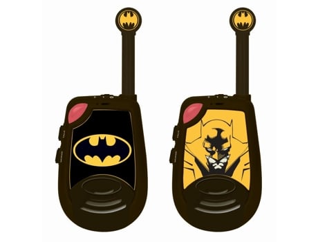 Walkie Talkie LEXIBOOK Batman 2Km Morse 2 Canales Iluminado Montaje en Cintura Batería Negro/Amarillo Tw25Bat (Edad Mínima Recomendada: 3 años)