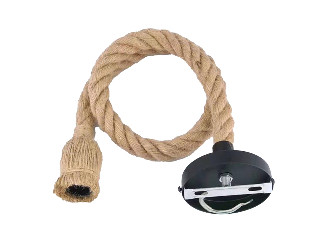 Lámpara De Araña De Cuerda De Yute, Estilo Industrial Retro, Lámpara De Techo Colgante, 1,5 M