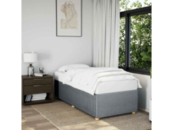 Estructura De Cama Sin Colchón Tela Gris Claro 90x200 Cm